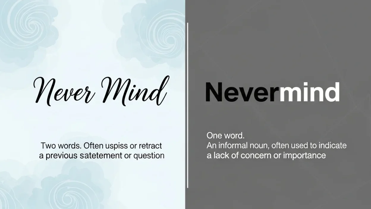 Never Mind vs Nevermind