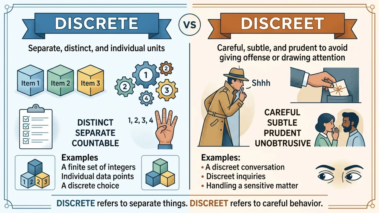 Discrete vs Discreet