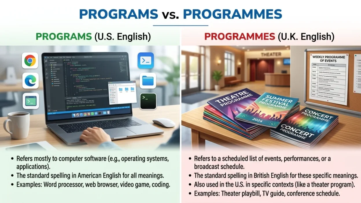 Programs vs Programmes